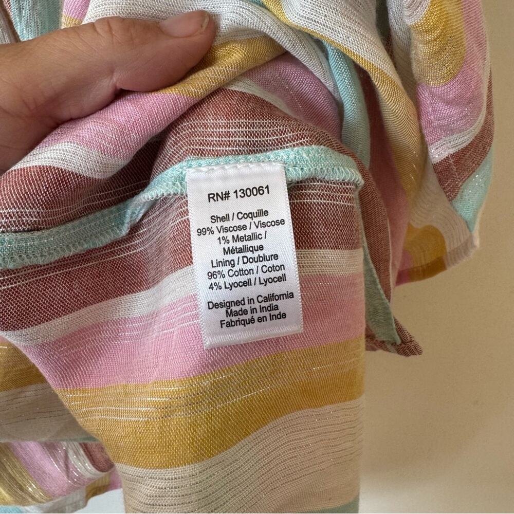 NWOT L*Space Isabella Metallic Almalfi Coast Striped Babydoll Dress Coverup M - Picture 10 of 13